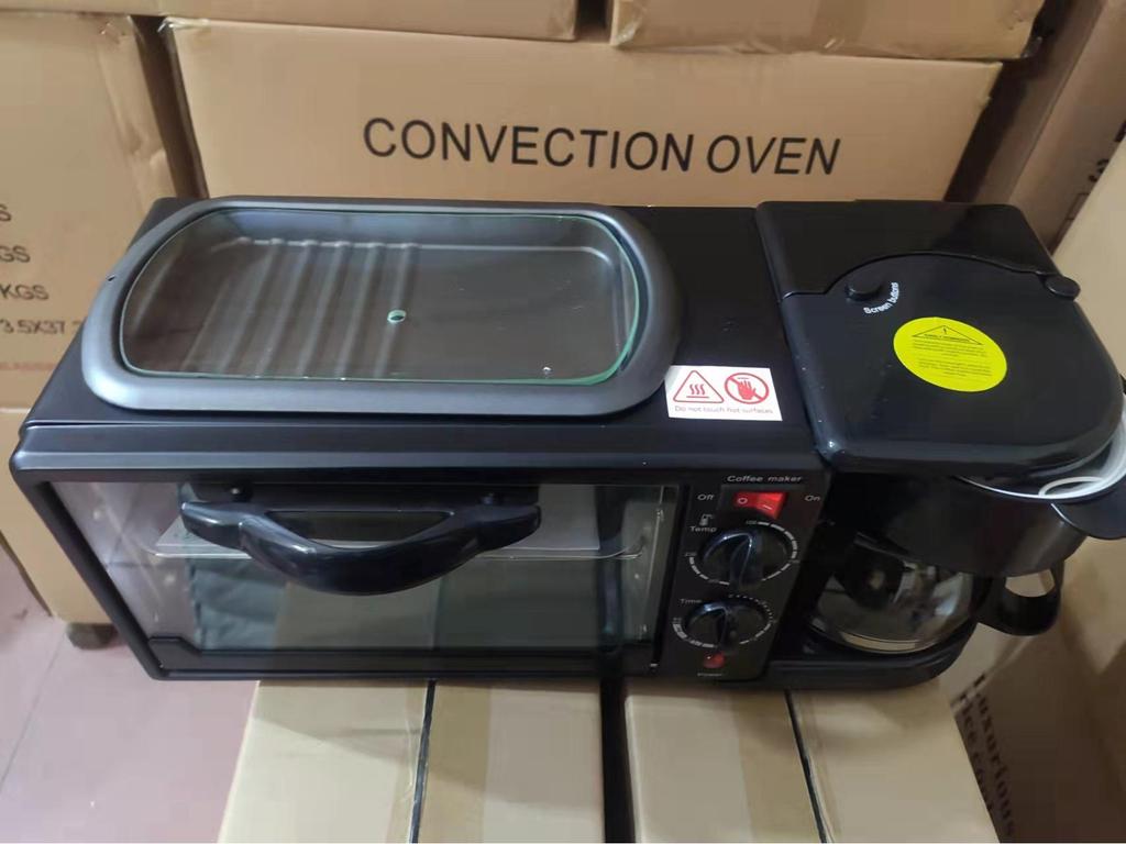 Three-in-One Multifunctional Breakfast Machine: Toaster & Mini Oven, 110V-220V