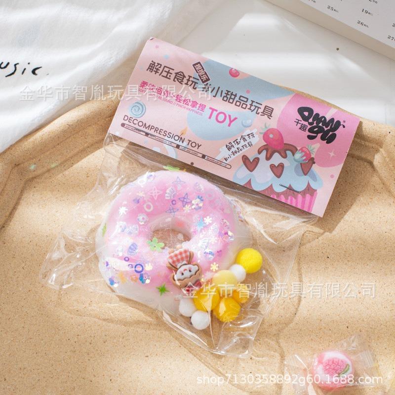 Taba Squishy Donut Cake Stress Relief Toy Simulated Food Fidget Toys Kids Adults Sensory Anxiety Relax Squeeze Pinch Party Gift