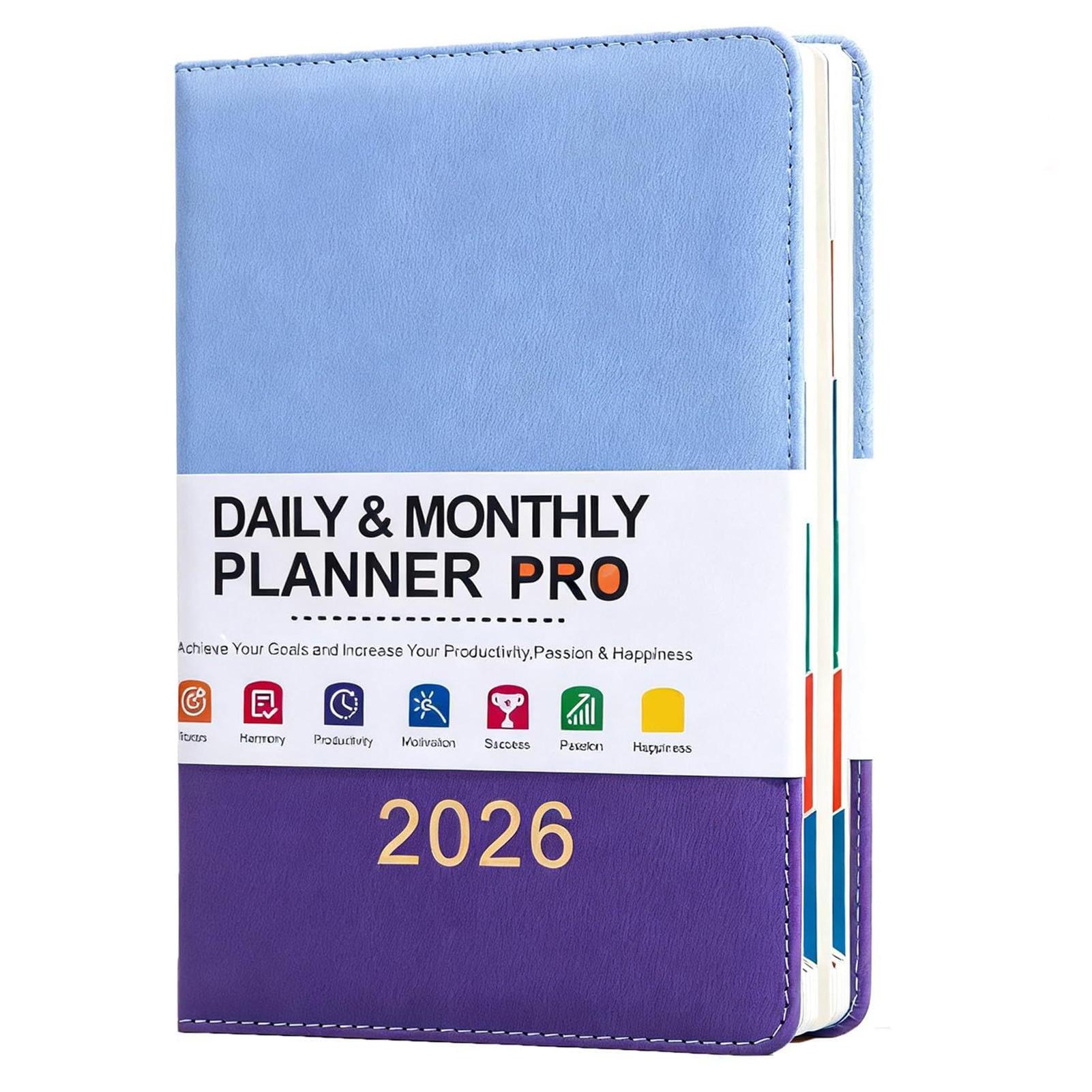 

A5 English Planner Notebook 2026 Calendar Yearly Monthly Weekly Pages for Office Efficiency School and Daily Planning