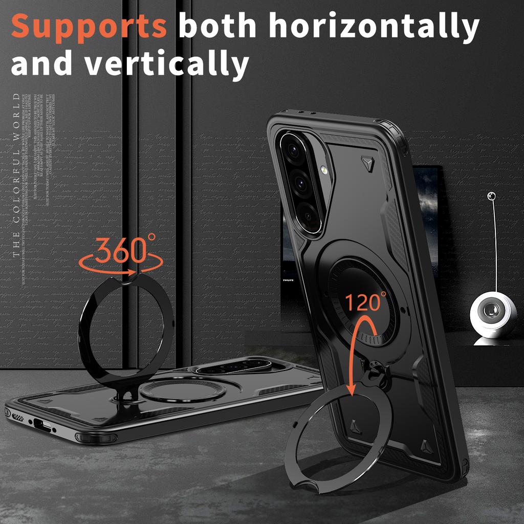 Dual Layer Shockproof Hard Cover For Samsung Galaxy A56 A55 A35 A15 A17 A14 A26 A36 A16 5G Ring Magnetic Fold Bracket Phone Case