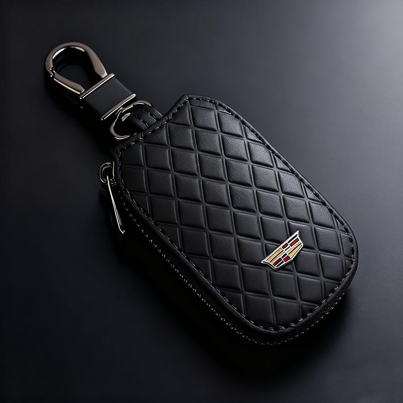 Keychain Car Key Cover Holder Organizer for Cadillac Escalade CTS ATS SRX Deville BLS XT4 XT5 XT6 STS XTS SLR XLR CT4 CT5 CT6