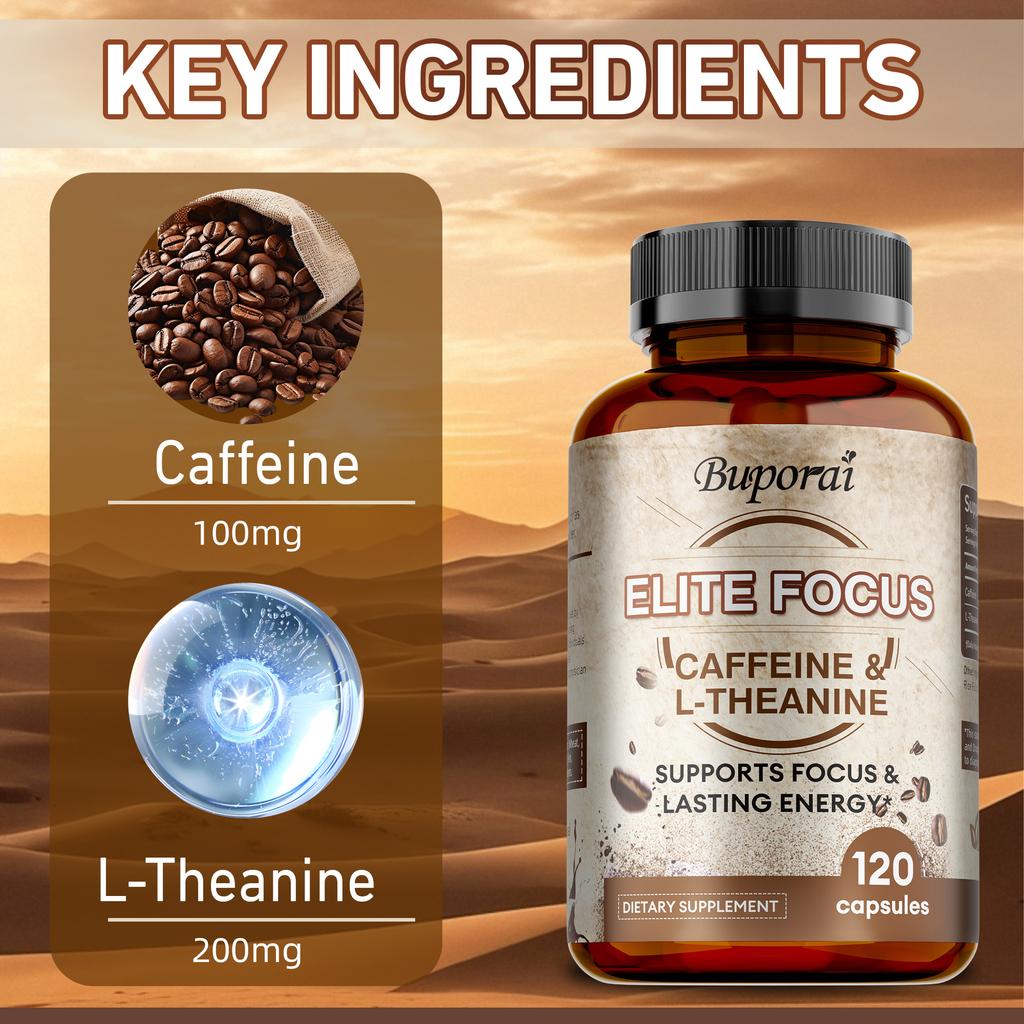 Caffeine capsules containing L-theanine provide focused energy, enhance cognitive abilities, and are suitable for adults.