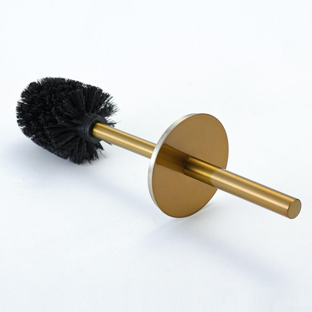 Gold Stainless Steel Toilet Brush Set with Holder Bathroom Cleaning Kit