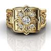 Creative European and American Style Carved Geometric Open Cap Locket Pattern Ring Men's Rings for Men