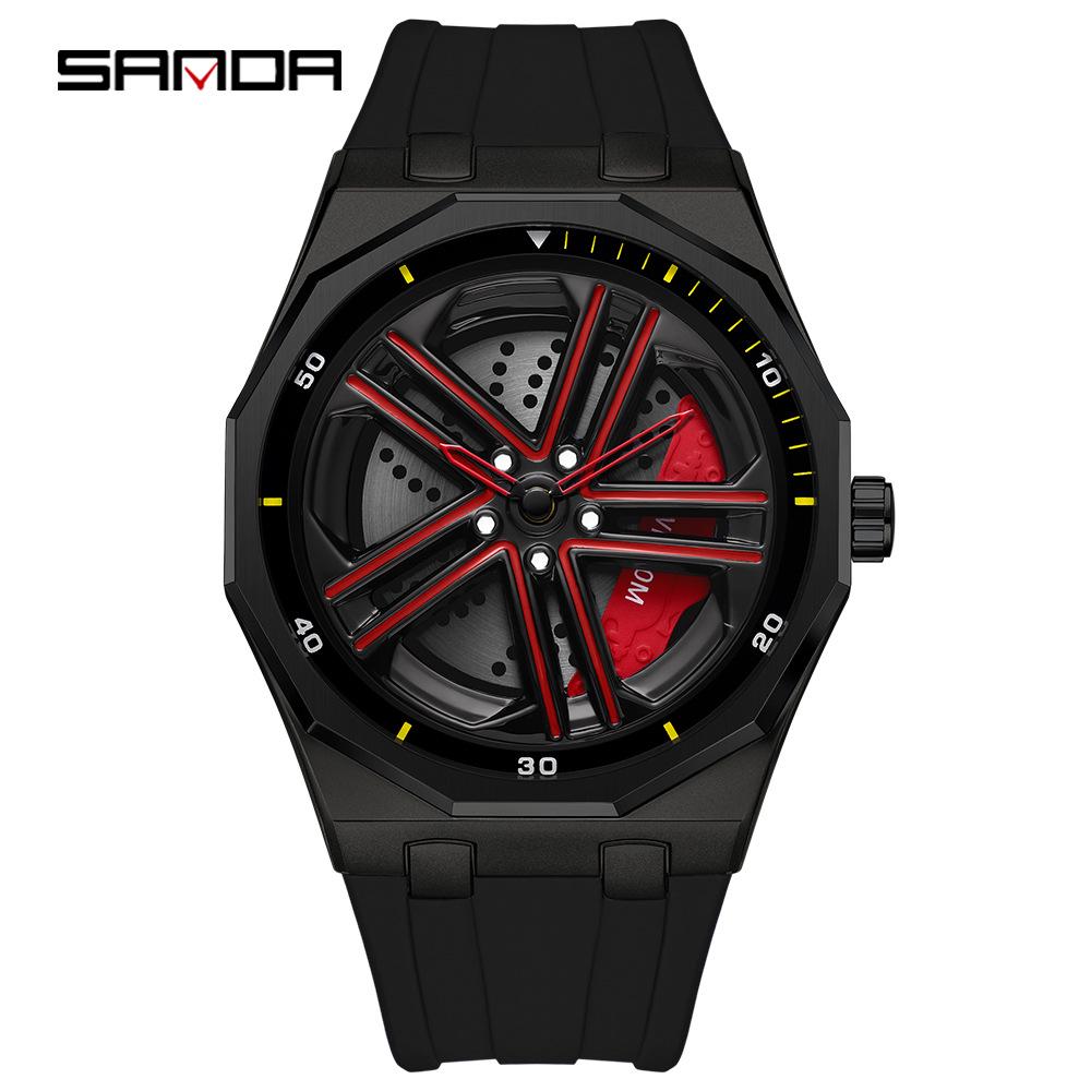 SANDA 1162 Men's Trendy Waterproof Rotating Wheel Quartz Watch