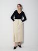 RENNESMIA Elastic Slit Skirt_Cream