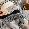 122*128cm Oversized  Imitation Cashmere Wrap with Tassels, Floral Travel Blanket Cape Pashmina Shawl for Women, Versatile scarf