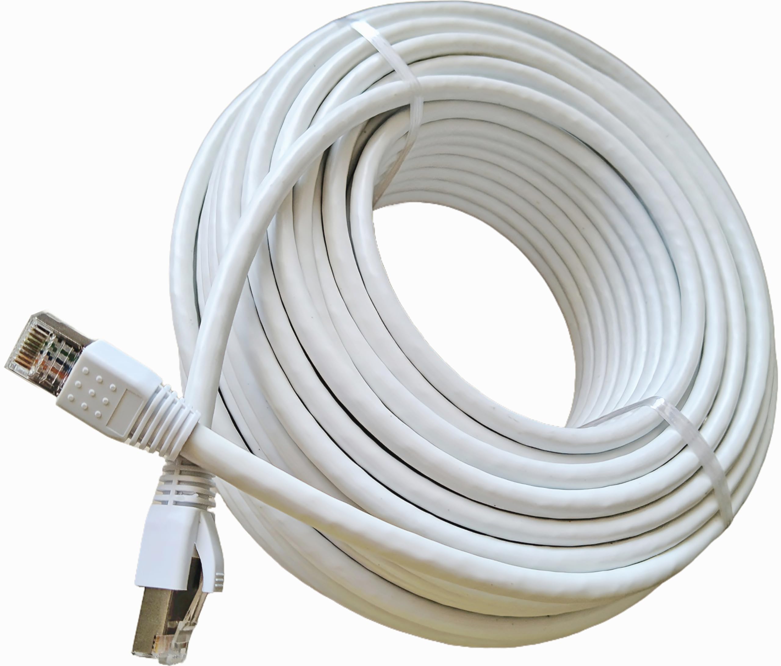 

20M CAT6 White Outdoor High-Durability LAN Cable (Category 6) Double Sheathed Outdoor Use 30-Year Outdoor Weather Resistance PE (PoE) with Dedicated P