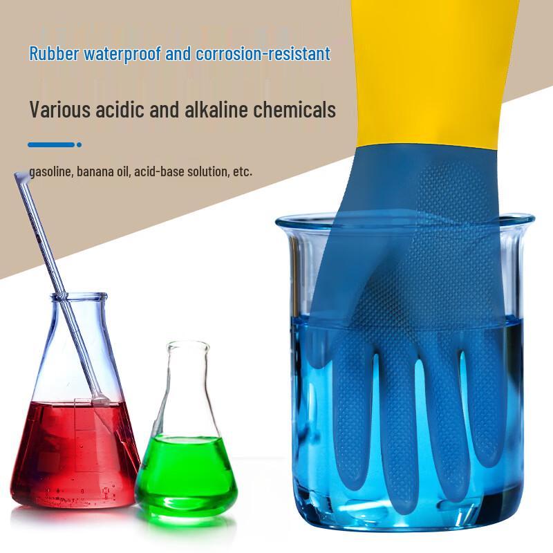 Yu Long Industrial Waterproof Acid & Alkali Resistant Rubber Gloves