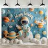 One "Happy Birthday Astronaut" space-themed party banner background cloth party banner children's birthday party decoration