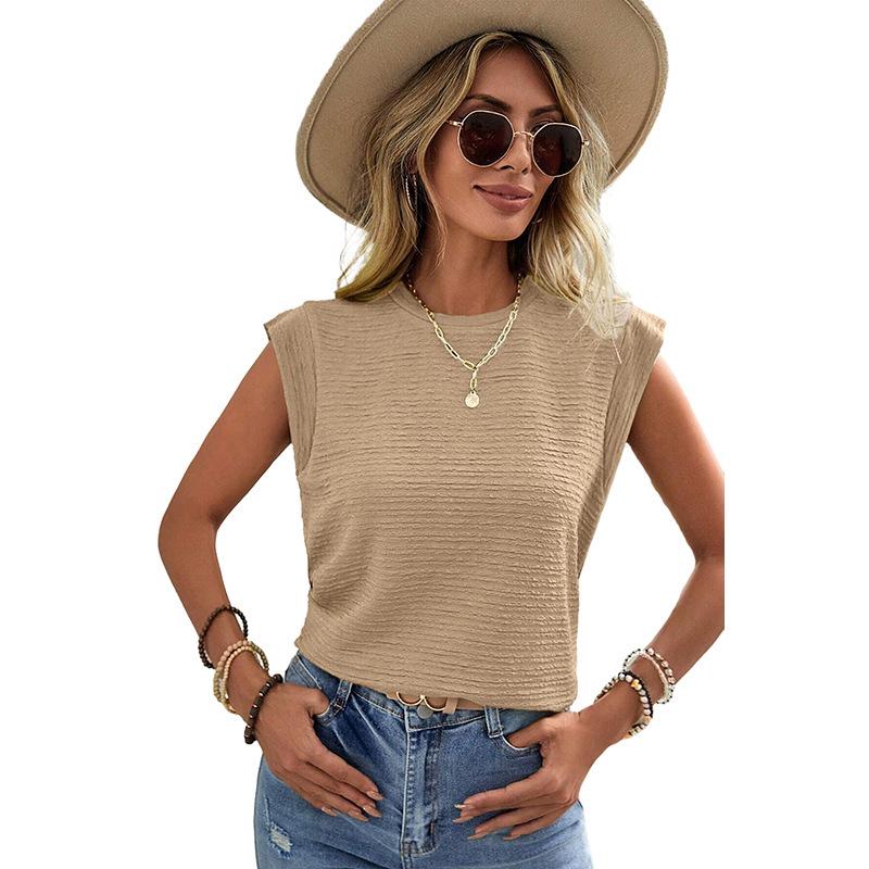 

Shiying Women s Sleeveless Lightweight Casual Top - European & American Style Small хакі