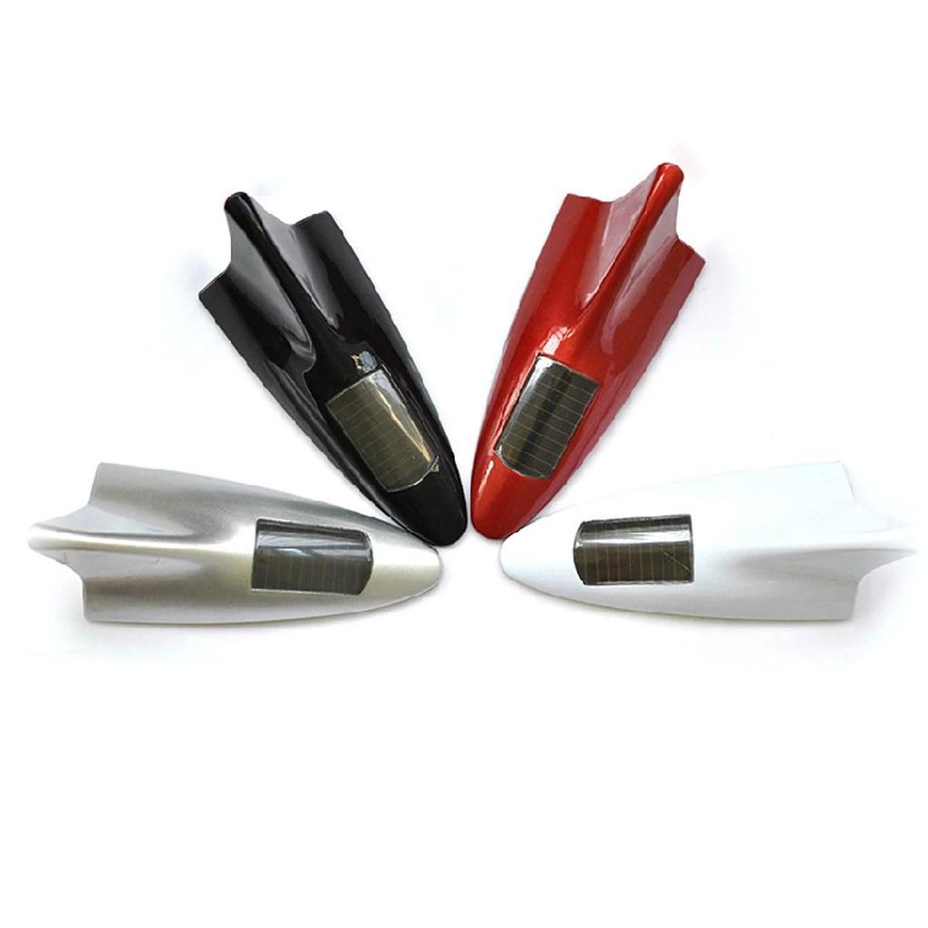 Universal Auto Car Led Warning Lamp Solar Powered Shark Fin Antenna Decorative Warning Signal Tail Light