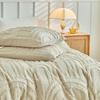 Embossed Floral Duvet Cover Set 2/3pcs Tufted Arched Striped Soft Bed Set All Season Skin-Friendly Quilt Cover and Pillowcases