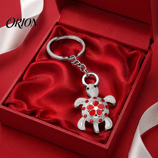 Metal Key Ring Rhinestone Flower Turtle Keychain, Luxury Alloy Car Keychain Ring, Pendant for Backpacks Handbag Decoration Bag