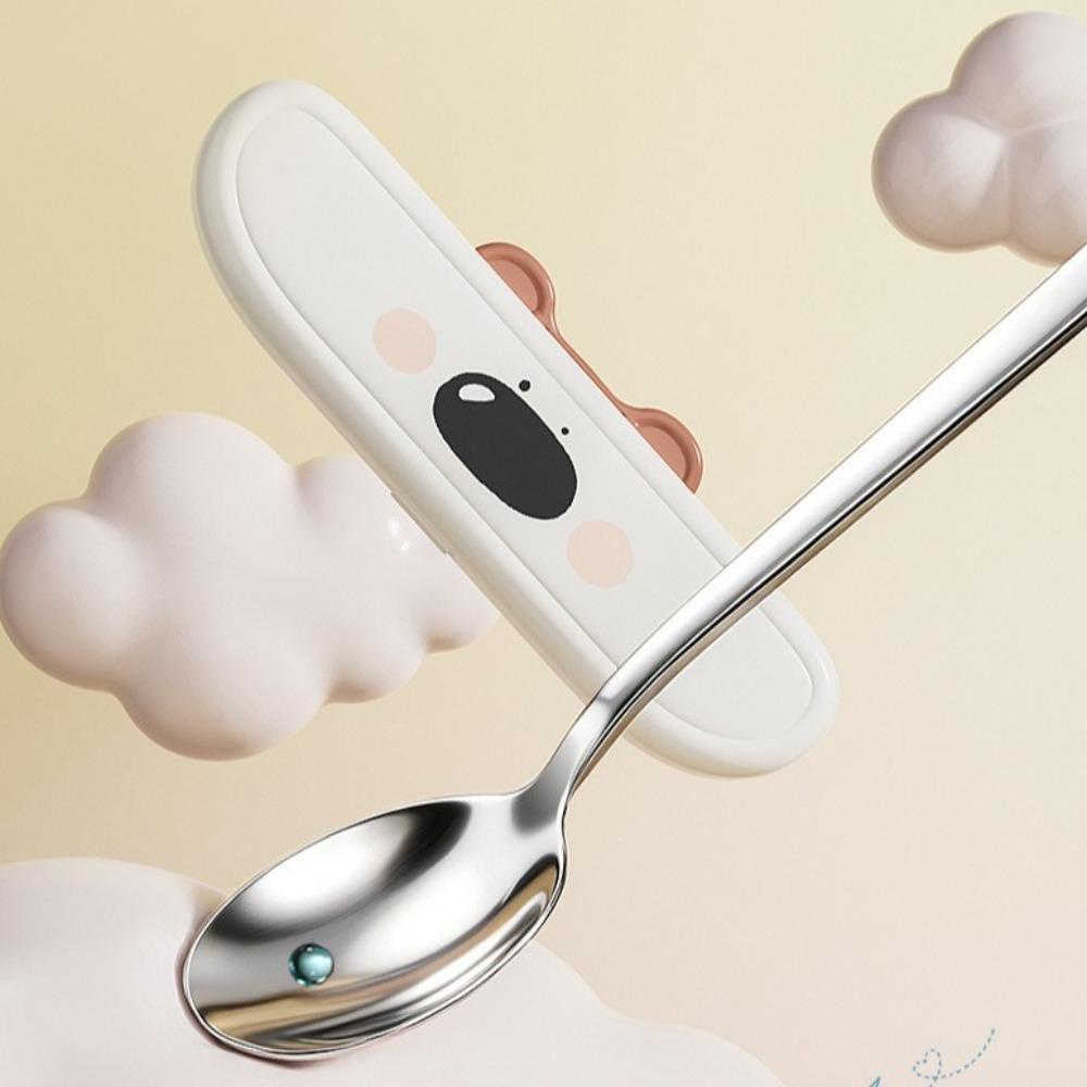 Portable Fork Spoon Chopsticks Set Cartoon Utensils Cutlery Set Stainless Steel Cutlery Sets Kids