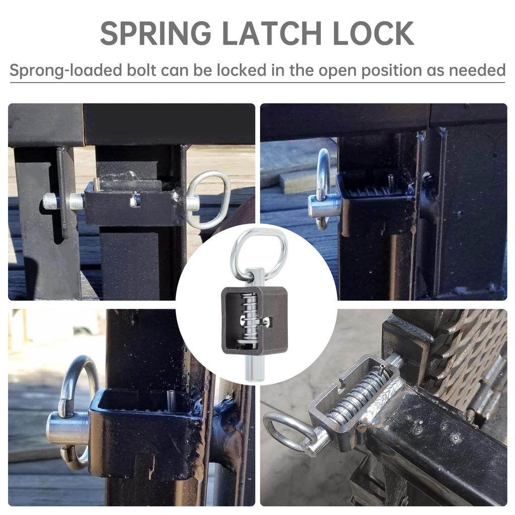 304 Stainless Steel 4pcs Heavy Duty 3.4 Inch Spring Latch Lock Weld Assembly Universal Trailer Gate
