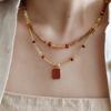 Luxurious Agate & Pearl Crystal Necklace - Ethnic Style Clavicle Chain