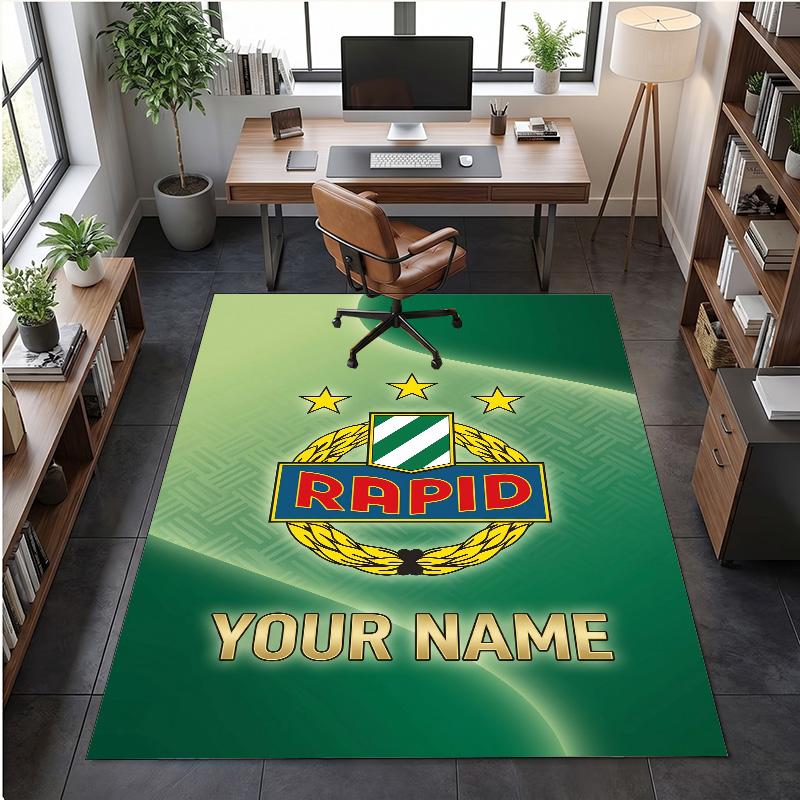 Crystal Velvet Rug Rapid Wien FC Print Custom Name Text Floor Mat Home Decor
