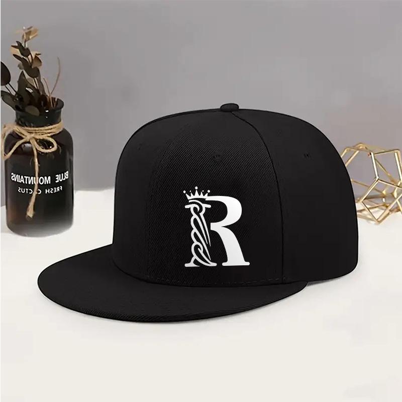 Street Style Hip-hop Letter Baseball Cap Black Hat Simple Classic Flat Brim Hat