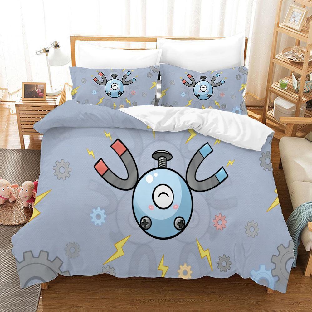 Anime Pokemons Bedding Set Cartoon Children Bedroom Quilt Cover Boy Girl Bedclothes Single Double King Pikachu Duvet Cover Gift