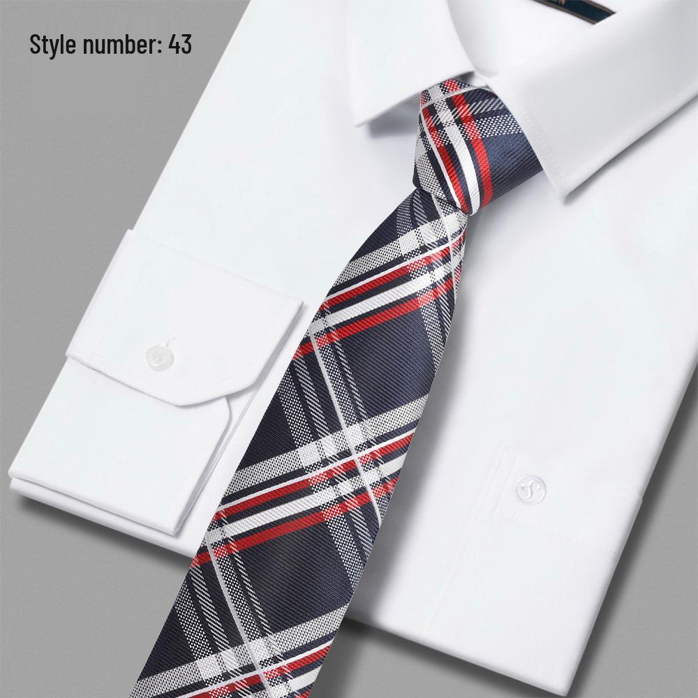 2025 New Men's 6cm Polyester Silk Business Casual Tie
