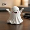 Cartoon Ghost Desktop Sculpture Halloween Cute Figurine, Mini Statue, Little Spooky Novelty Holiday Collectible Ornament for Tiered Tray Home