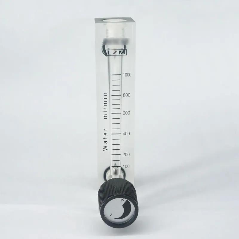 

100-1000mL/min LZM-6T Acrylic Panel Water Liquid Flowmeter Rotameter With Control Valve Push In Fit 6mm Tube