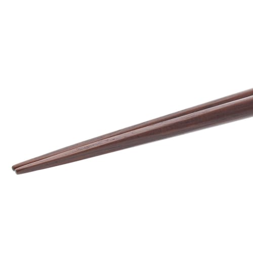 Ishida Japanese made chopsticks for men, thick, randomly carved, one and a half wooden (natural wood), lacquered, tip angle 23.5cm