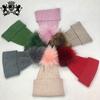 Fashion Women's Winter Knitted Fur Beanie Hats With Real Raccoon Fur Ball  Fur Pom Poms Hats