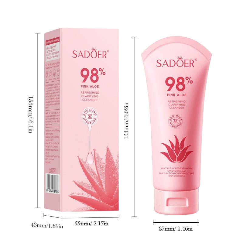 Pink Aloe Vera Cleanser 100g Facial Hydrating Moisturizing Facial Cleanser Skin Care Products