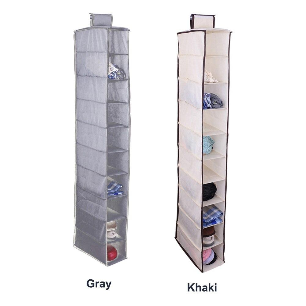 10 Layers Hanging Storage Bag Closet Organizer Wardrobe Organizer Clothes Door Storage Pocket Shoes Hanging Closet Organizer