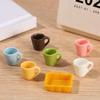 4Pcs 1:12 Dollhouse Miniature Coffee Cup Tea Cup Tray Kitchen Model Decor Toy