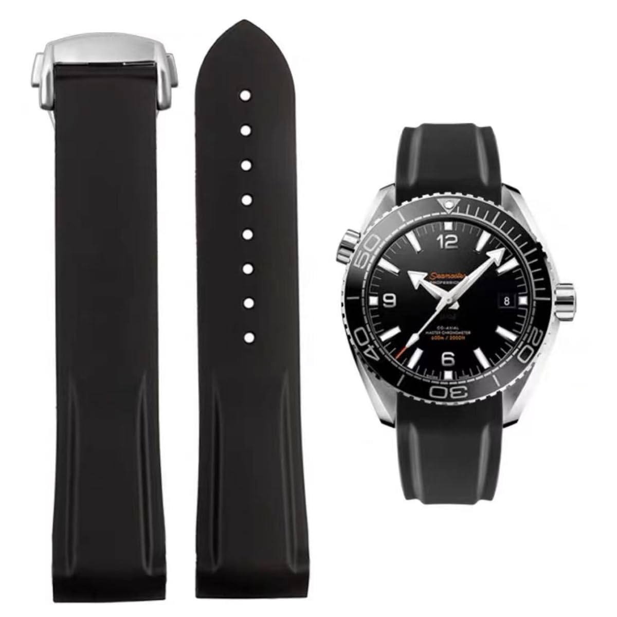 

Nywing Watch Strap, 20mm/22mm, Omega Silicone Rubber, Waterproof, D-Buckle, Compatible with OMEGA SEAMASTER Planet Ocean