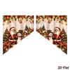Cartoon Santa Snowman Short Curtains Red Triangle Curtains Christmas Curtains  Window Decoration