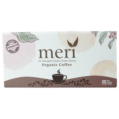 Meri Organic Coffee - Premium Instant Coffee for Energy, Fitness, and Wellness, 30 Sachets