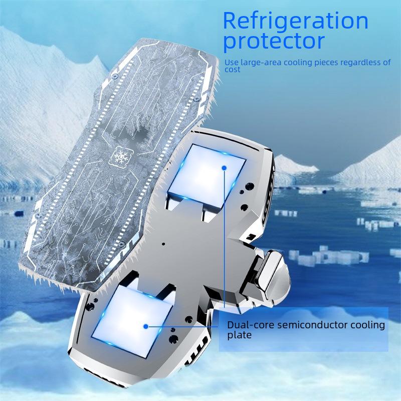 Smartphone-Kühler mit zwei Lüftern, bunten Lichtern und Digitalanzeige