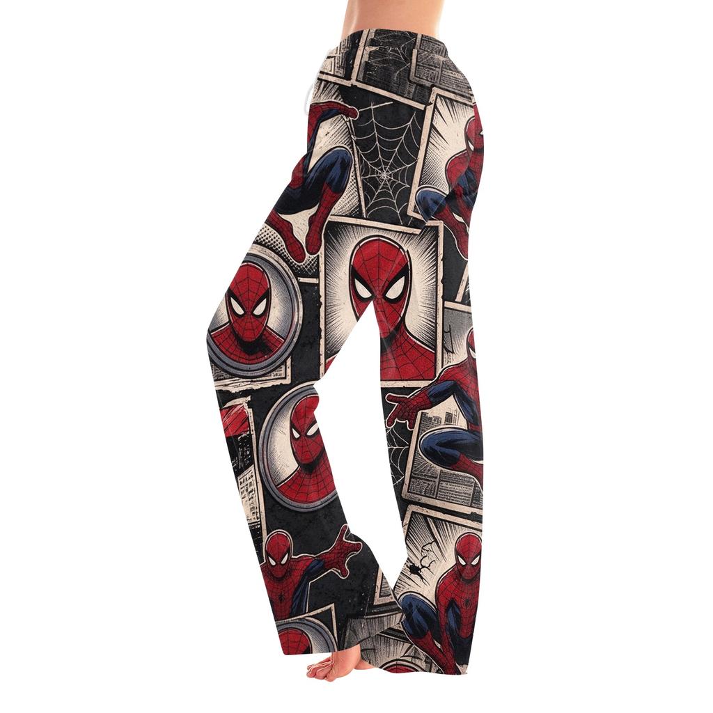 Women's Casual Printed Pants with Elastic Waist for Home and Sleep