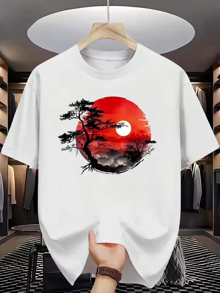 2026 Lady Women Summer New Fashionable Casual Loose Fit Printed Round Neck Short Sleeved T-shirt Top