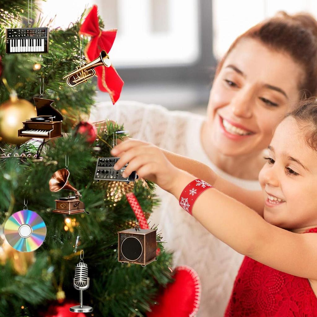 Christmas Music Lover Advent Calendar 24 Days 2D Acrylic Musical Notes Pendants Ornaments for Home Christmas Tree Decorations