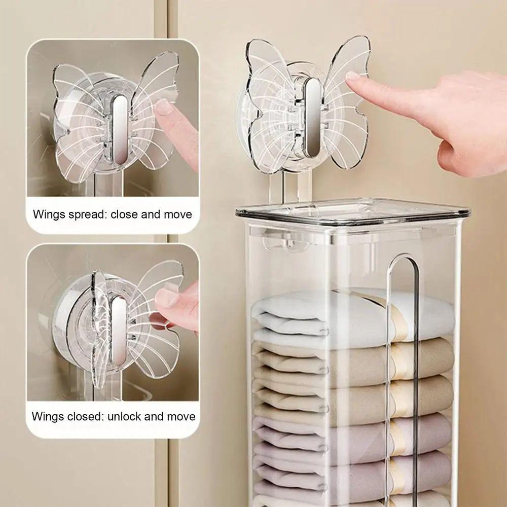 Wall-Mounted Hanging Panties Dispenser Suction Cup Clear Socks Organizer Bathroom