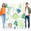 Soft Cozy Watercolor Dinosaur Flannel Blanket Throw for Kids Boys Girls Baby, Lightweight Dino Jungle Prehistoric Theme Bed Sofa