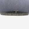 Original American Heavy Duty Leather Belt with Punk Eyelets and Rivets, Three-Pin Buckle, Unisex Cowhide Design