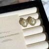 French Retro Oval Pearl Earrings: Elegant High-End Geometric Design for Women