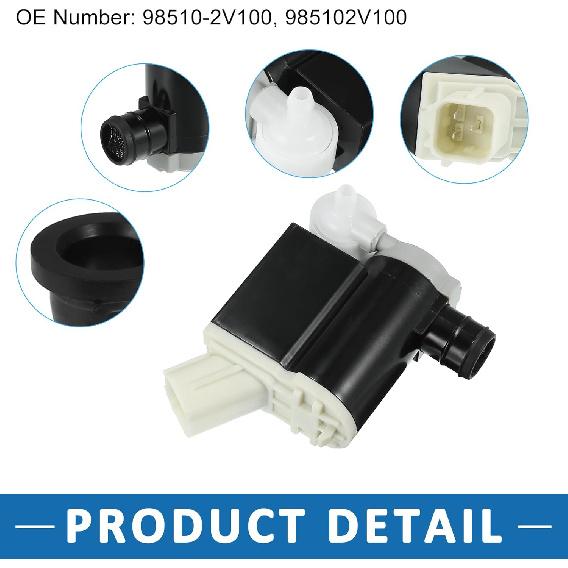 Windshield Washer Motor Pump 98510-2V100 for Hyundai Veloster 2012-2017 Black