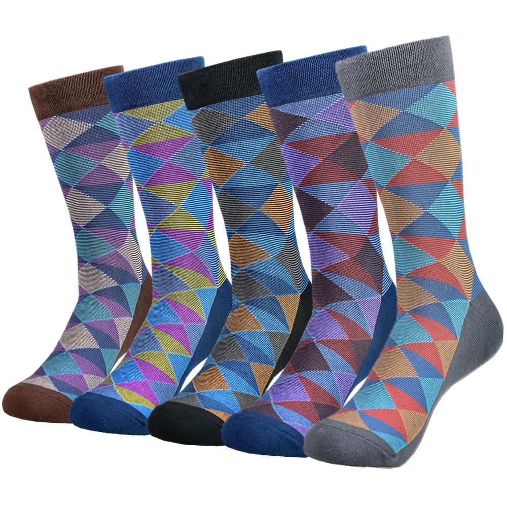 

Мужские носки из хлопка с цветным узором, повседневные носки Happy, модные носки US(7.5-12) EU(40-46)