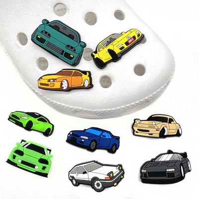 JDM Car Cartoon Soft Rubber Shoe Buckle - DIY Garden Clog Decoration Accessory