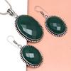 Onyx Green Pendant Set Earrings Jewelry Gemstone Handmade Ethnic