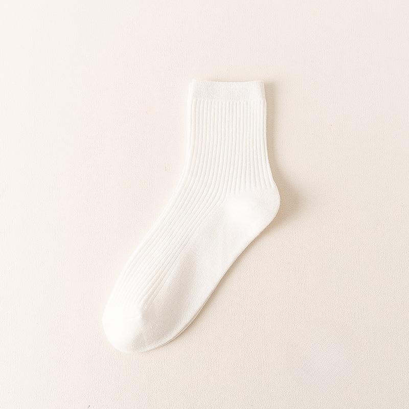Men's Mid-calf Socks, Spring and Autumn Sports Anti-odor Long Calf Socks, Four Seasons Thin Double-needle Classic Long Socks