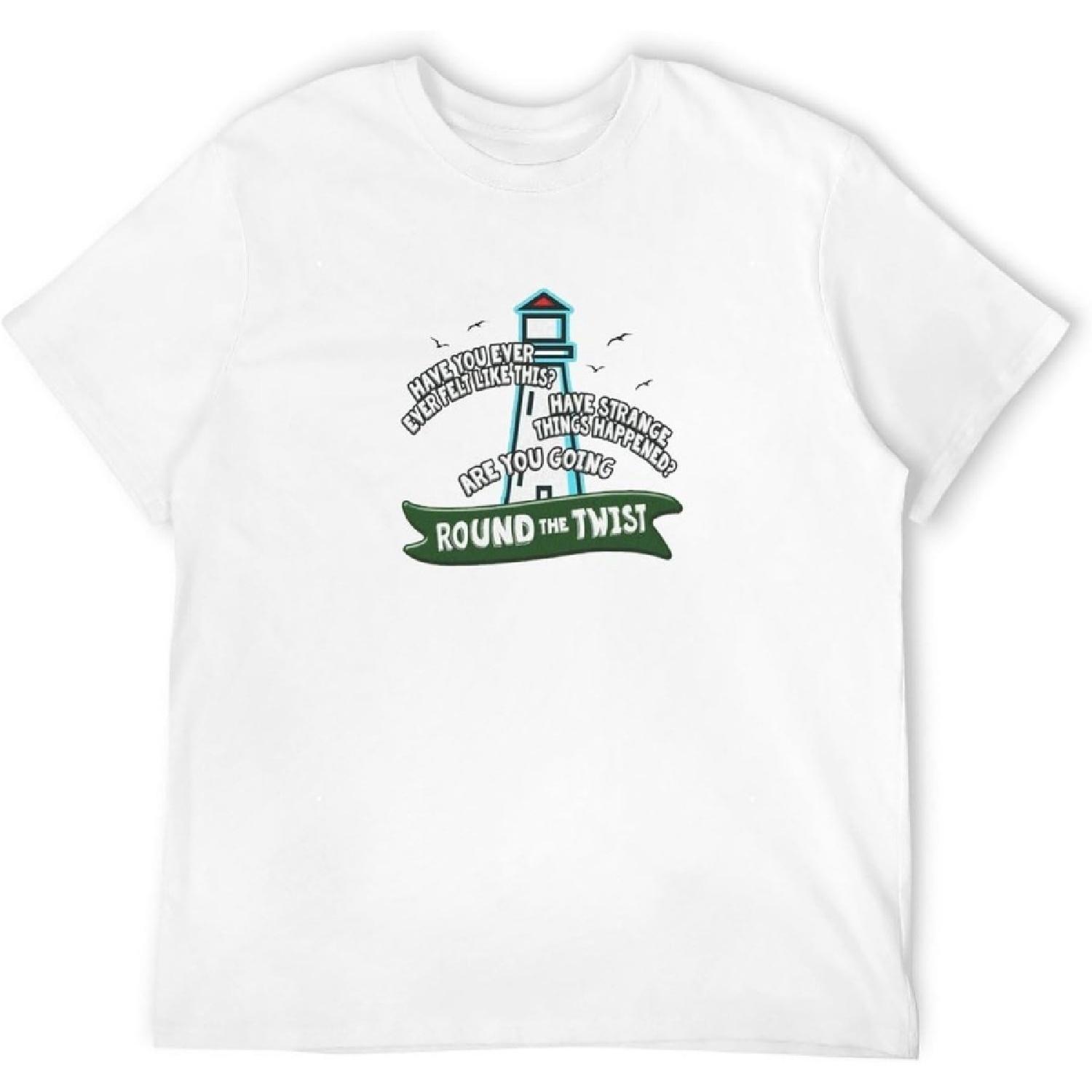 Men s Round The Twist Inspired T-Shirt - Retro 80S 90S Kids Tv Show Tees White XXXXXL белый
