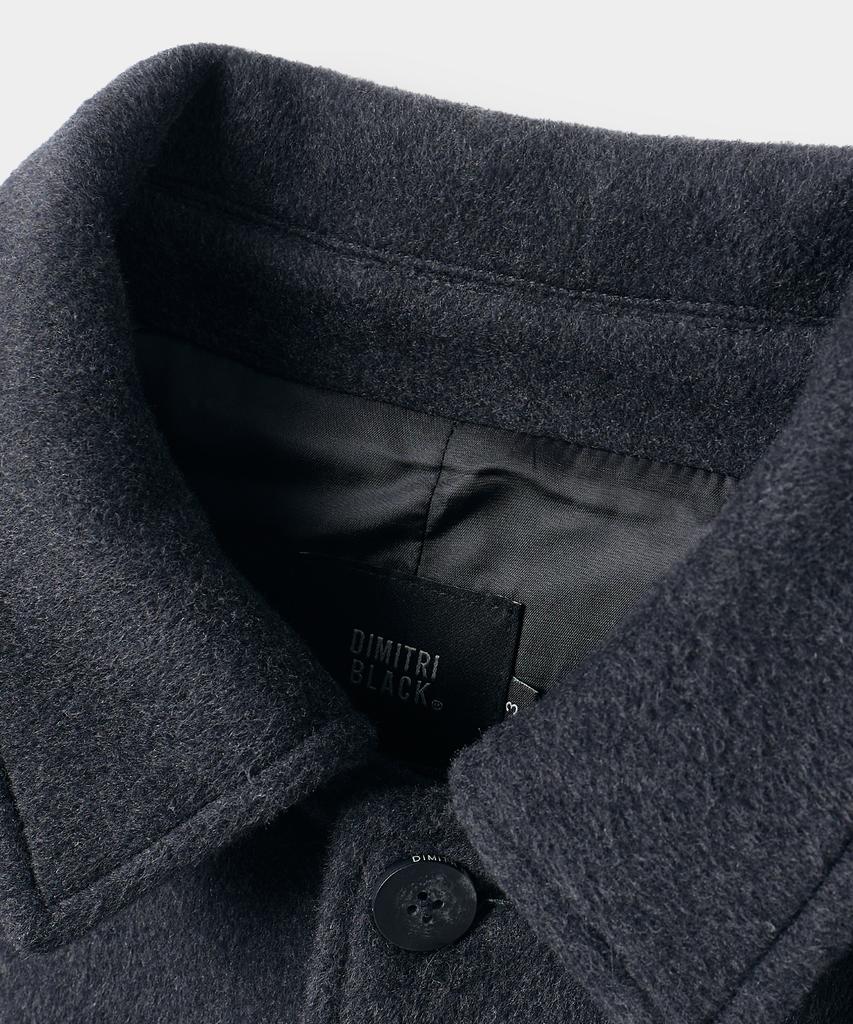 DIMITRI BLACK Essential Cashmere Balmacaan Coat_Charcoal